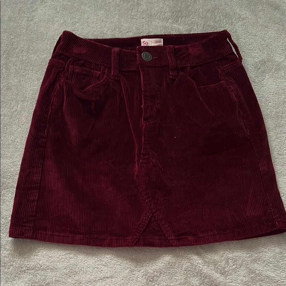 Maroon Corduroy Skirt
